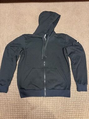 ALO Yoga Black Full-Zip Hooded Sweatshirt
